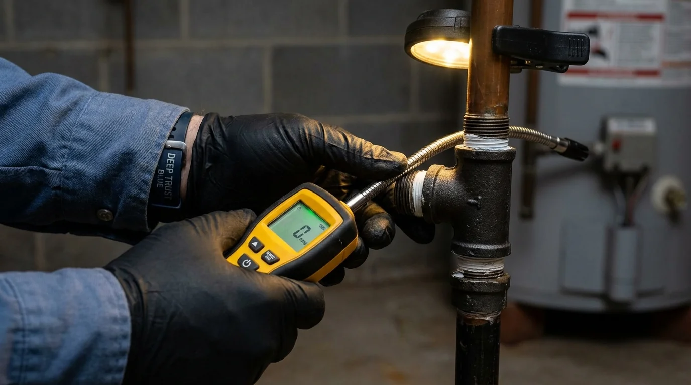 Gas leak detection with electronic sniffer by Johns Plumbing LLC in Arkadelphia
